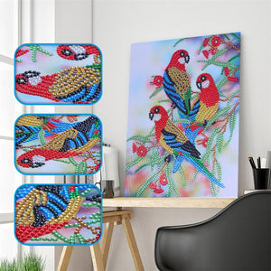 Parrots on the tree - Special Diamond Painting