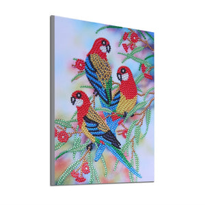 Parrots on the tree - Special Diamond Painting