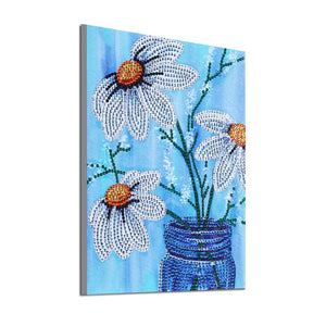White Flower Vase - Special Diamond Painting