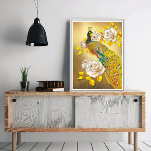 Golden Peacock - Special Diamond Painting