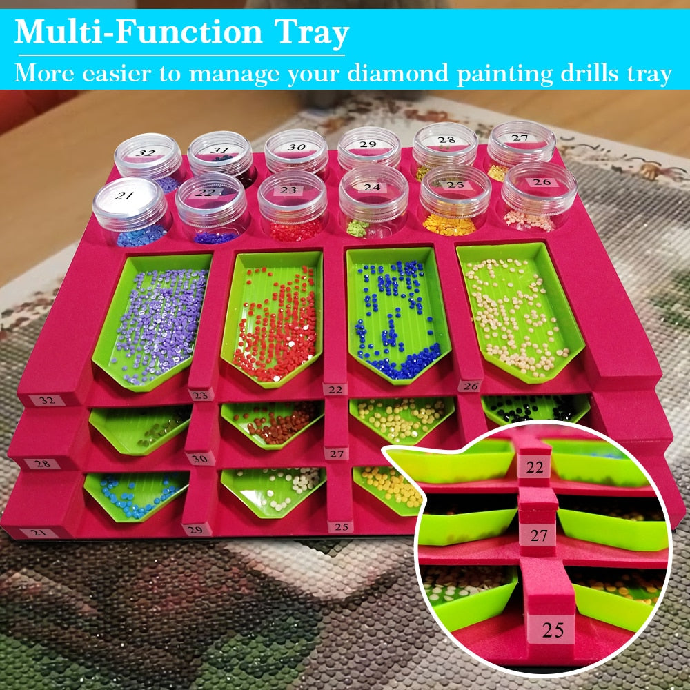 DIY Multifunctional Diamond Painting Cover Plate Turn Drill Tray Tool