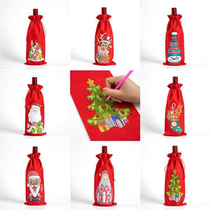 Special-shaped  Diamond Painting Christmas Wine Bottle Cover