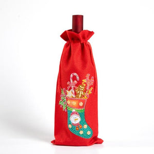 Special-shaped  Diamond Painting Christmas Wine Bottle Cover