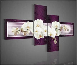 4 Panel Flower Paintings for Your Wall