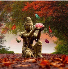 Load image into Gallery viewer, Big Budha &amp; Butterflies Statue Diamond Painting Kits