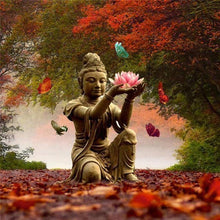 Load image into Gallery viewer, Big Budha &amp; Butterflies Statue Diamond Painting Kits