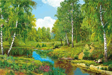 Load image into Gallery viewer, Beautiful Natural Green Lake Painting with Diamonds