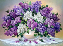 Load image into Gallery viewer, Graceful White and Purple Flowers