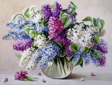 Load image into Gallery viewer, Graceful White and Purple Flowers