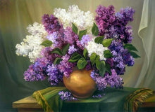 Load image into Gallery viewer, Graceful White and Purple Flowers