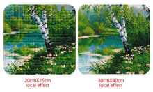 Load image into Gallery viewer, Beautiful Natural Green Lake Painting with Diamonds