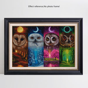 Colorful Night Owls Diamond Painting
