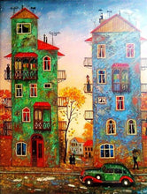 Load image into Gallery viewer, Amazing Blue &amp; Green Building Diamonds Painting
