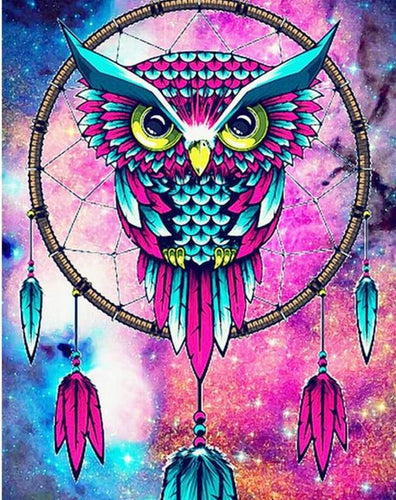 Colorful Big Dream Catcher Owl Diamond painting