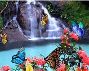Waterfall & Buterflies