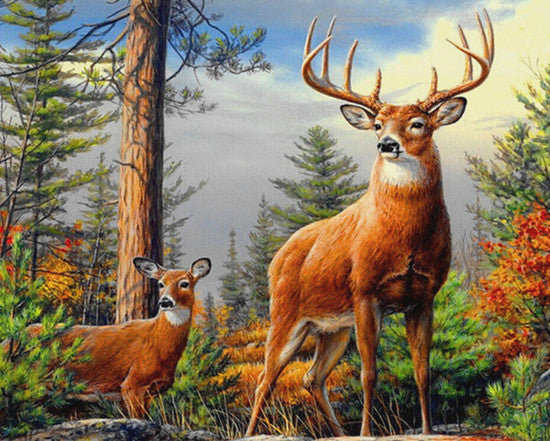 Deer Squad and Forest, Diamond Painting