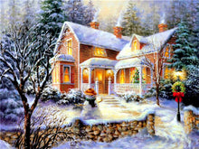 Load image into Gallery viewer, Beautiful Snowfall Painting - Diamond Art