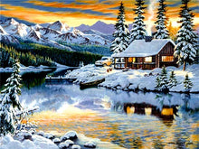 Load image into Gallery viewer, Beautiful Snowfall Painting - Diamond Art