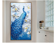 Load image into Gallery viewer, Beautiful Majestic Blue Peacock Diamond Painting Kit