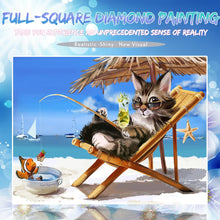 Load image into Gallery viewer, Cat &amp; Fish Enjoy the Beach