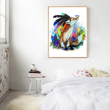 Load image into Gallery viewer, Big Fox with Colorful Flowers &amp; Butterflies