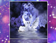 Load image into Gallery viewer, Romantic White Swans in Love
