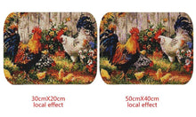 Load image into Gallery viewer, Cocks with Hen and Flowers Painting by Diamonds