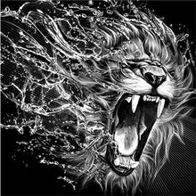 Load image into Gallery viewer, Wild Black &amp; White Lion and Tigers Diamond Painting