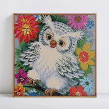 Load image into Gallery viewer, White Owl in Colorful Flowers
