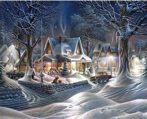 winter paint by diamonds kit