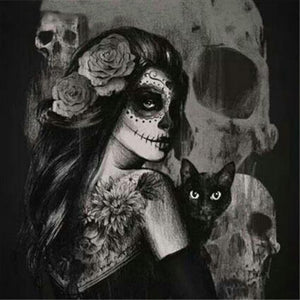 Gorgeous Witch with Black Cat