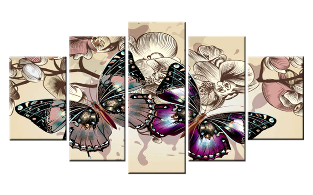 Amazing Butterfly 5 Panel Diamond Paintings for your Wall