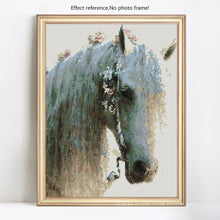 Load image into Gallery viewer, White &amp; Brown Horses Diamond Paintings