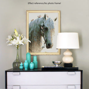 White & Brown Horses Diamond Paintings