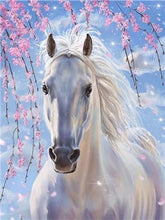 Load image into Gallery viewer, White &amp; Brown Horses Diamond Paintings