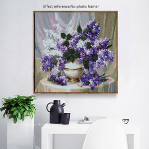 Lavender Flowers in a Vase Diamond Painting Kit