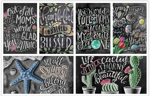 Black Background Letters Diamond Painting