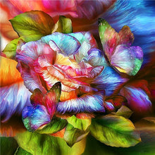 Load image into Gallery viewer, Colorful Butterflies on the Rose Diamond Painting