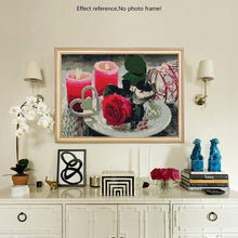 Load image into Gallery viewer, Romantic Red Rose &amp; Candles - DIY Diamond Paintin