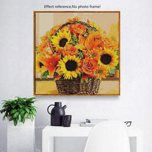 Beautiful Sunflowers & Roses Basket