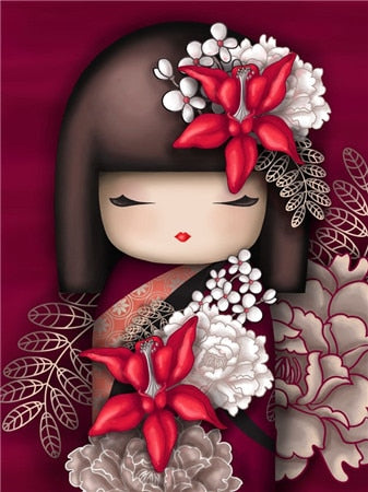Adorable Japanese Doll DIY Paintings – Paint by Diamonds