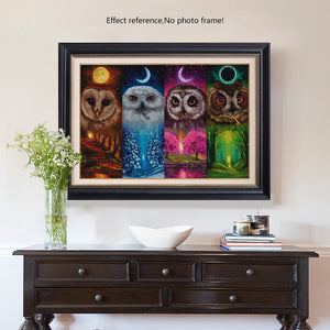 Colorful Night Owls Diamond Painting