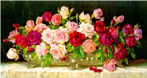 Colorful Romantic Roses Painting