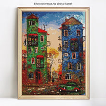 Load image into Gallery viewer, Amazing Blue &amp; Green Building Diamonds Painting
