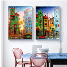 Load image into Gallery viewer, Amazing Blue &amp; Green Building Diamonds Painting