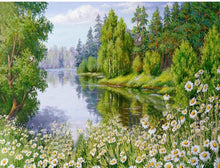 Load image into Gallery viewer, Amazing Lake with White Sunflowers