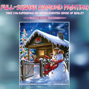Happy Snowman at Christmas Diamond Painting Kits