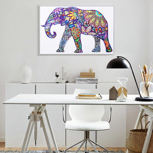 Artistic Floral Elephant Special Diamond Painting