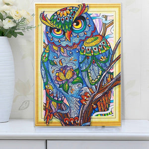 Elder Artistic Owl Diamond Painting