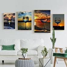 Load image into Gallery viewer, Beautiful Sunsets &amp; Glass Bottle Painting with Diamonds